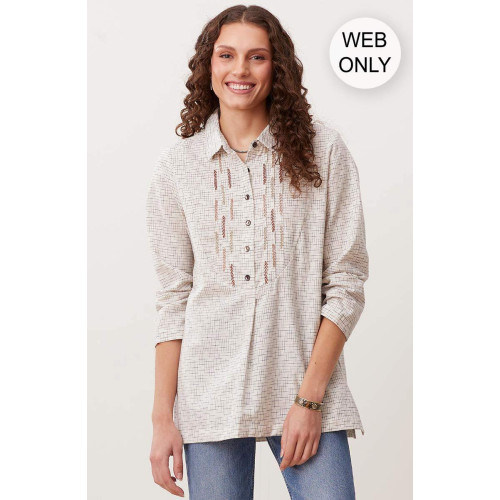 Bhavna Long-Sleeve Tunic - Natural Bhavna Long-Sleeve Tunic - Natural