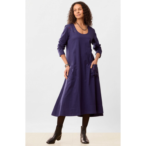 Supriya Jersey A-line Long-Sleeve Midi Dress - Starlight Supriya Jersey A-line Long-Sleeve Midi Dress - Starlight