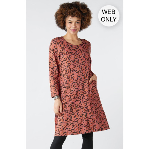 Tishani Jersey Knit Kurta Tunic Dress - Cedar Tishani Jersey Knit Kurta Tunic Dress - Cedar