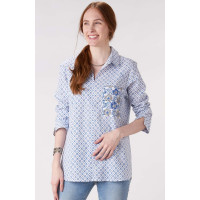 Renuka Organic Tunic - White/Lapis