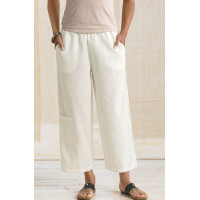 Kesari Pull-On Cargo Crop Pant - Soft White