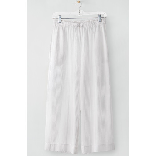 Voile Lightweight Pull-On Layering Culottes - White Voile Lightweight Pull-On Layering Culottes - White