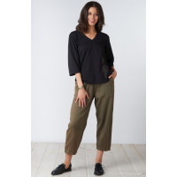 Kalpa Cotton Twill Barrel-Leg Pant - Bark