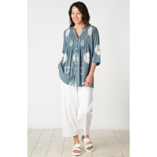 Recycled Yarn Kesari Pull-On Pant - White denim Recycled Yarn Kesari Pull-On Pant - White denim